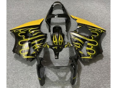 Negro Brillante & Amarillo Llama 00-02 Kawasaki ZX6R Carenado