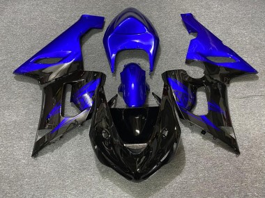 Negro Brillante & Azul 05-06 Kawasaki ZX6R Carenado