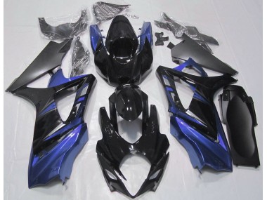 Negro Brillante & Azul 07-08 Suzuki GSXR 1000 Carenado