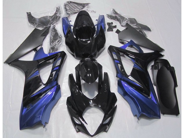 Negro Brillante & Azul 07-08 Suzuki GSXR 1000 Carenado Negro Brillante & Azul 07-08 Suzuki GSXR 1000 Carenado