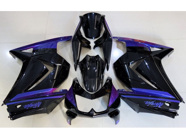 Negro Brillante & Azul 08-12 Kawasaki Ninja 250 Carenado Negro Brillante & Azul 08-12 Kawasaki Ninja 250 Carenado