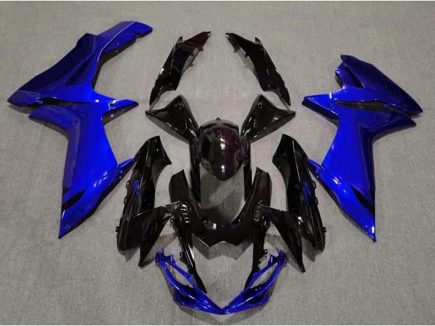 Negro Brillante & Azul Agua 11-24 Suzuki GSXR 600-750 Carenado Negro Brillante & Azul Agua 11-24 Suzuki GSXR 600-750 Carenado