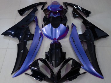 Negro Brillante & Azul Claro 08-16 Yamaha R6 Carenado