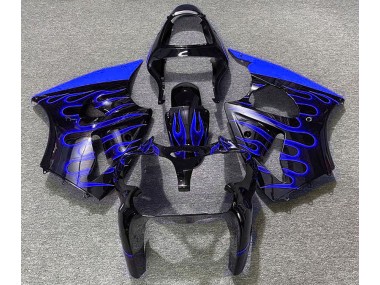 Negro Brillante & Azul Llama 00-02 Kawasaki ZX6R Carenado