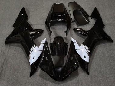Negro Brillante Blanco & Plateado 02-03 Yamaha R1 Carenado