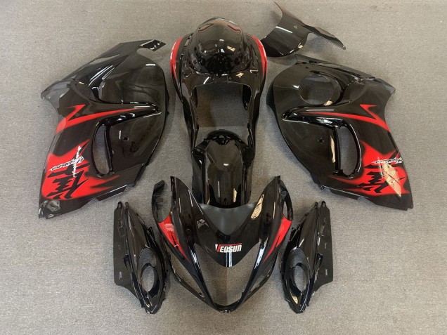 Negro Brillante Con Logotipos Rojos 08-20 Suzuki GSXR 1300 Carenado Negro Brillante Con Logotipos Rojos 08-20 Suzuki GSXR 1300 Carenado