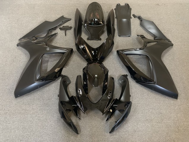 Negro Brillante & Mate 06-07 Suzuki GSXR 600-750 Carenado Negro Brillante & Mate 06-07 Suzuki GSXR 600-750 Carenado