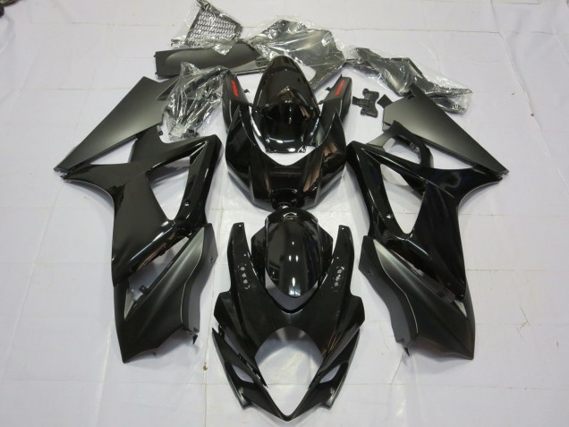 Negro Brillante & Mate 07-08 Suzuki GSXR 1000 Carenado Negro Brillante & Mate 07-08 Suzuki GSXR 1000 Carenado