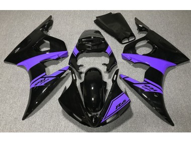 Negro Brillante & Morado 03-04 Yamaha R6 Carenado