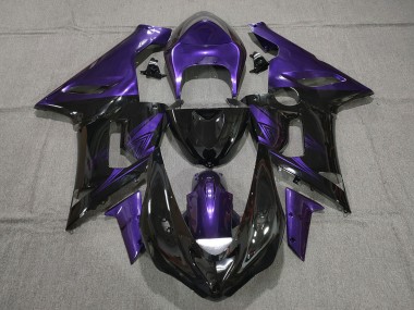 Negro Brillante & Morado 05-06 Kawasaki ZX6R Carenado