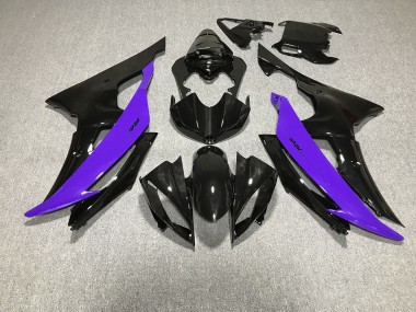 Negro Brillante & Morado 08-16 Yamaha R6 Carenado
