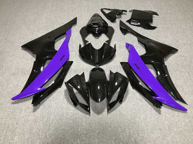 Negro Brillante & Morado 08-16 Yamaha R6 Carenado Negro Brillante & Morado 08-16 Yamaha R6 Carenado