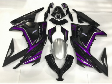 Negro Brillante & Morado 13-18 Kawasaki Ninja 300 Carenado