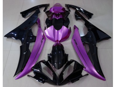 Negro Brillante & Morado Rosa 08-16 Yamaha R6 Carenado