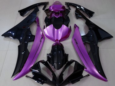 Negro Brillante & Morado Rosa 08-16 Yamaha R6 Carenado