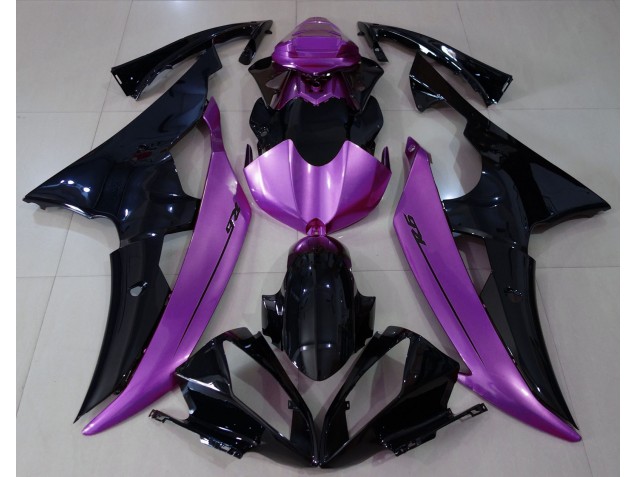 Negro Brillante & Morado Rosa 08-16 Yamaha R6 Carenado Negro Brillante & Morado Rosa 08-16 Yamaha R6 Carenado