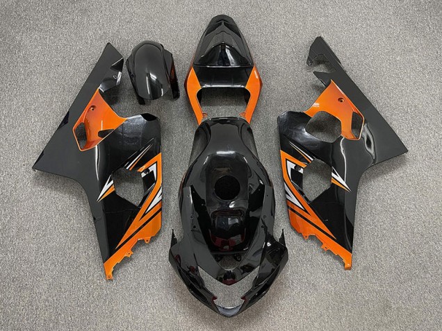 Negro Brillante & Naranja 04-05 Suzuki GSXR 600-750 Carenado Negro Brillante & Naranja 04-05 Suzuki GSXR 600-750 Carenado