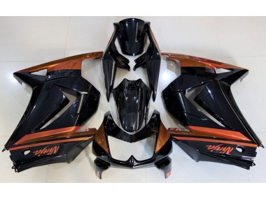 Negro Brillante & Naranja 08-12 Kawasaki Ninja 250 Carenado