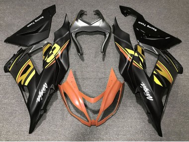 Negro Brillante & Naranja 13-18 Kawasaki ZX6R Carenado