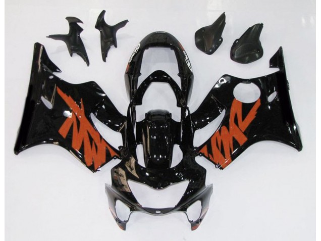 Negro Brillante & Naranja 99-00 Honda CBR600 F4 Carenado Negro Brillante & Naranja 99-00 Honda CBR600 F4 Carenado