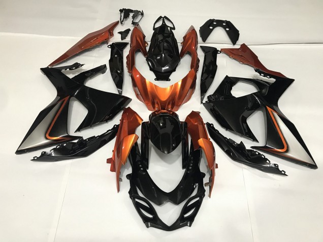 Negro Brillante & Naranja Brillante 09-16 Suzuki GSXR 1000 Carenado Negro Brillante & Naranja Brillante 09-16 Suzuki GSXR 1000 Carenado