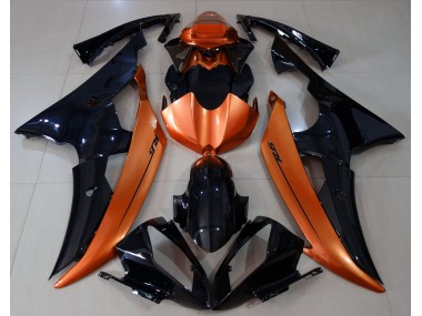 Negro Brillante & Naranja Claro 08-16 Yamaha R6 Carenado