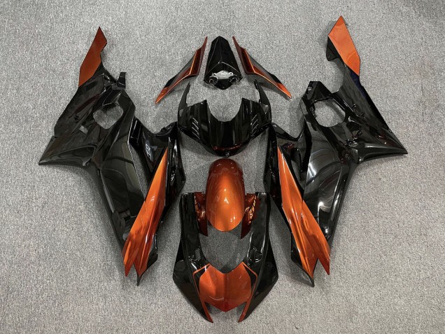 Negro Brillante & Naranja Quemado 17-21 Yamaha R6 Carenado Negro Brillante & Naranja Quemado 17-21 Yamaha R6 Carenado