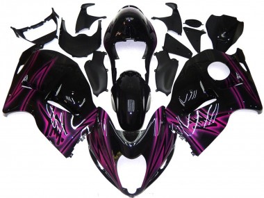 Negro Brillante Personalizado Con Rosa 97-07 Suzuki GSXR 1300 Carenado