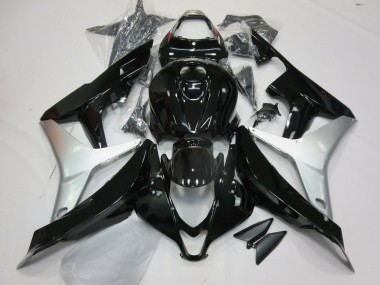 Negro Brillante & Plata 07-08 Honda CBR600RR Carenado