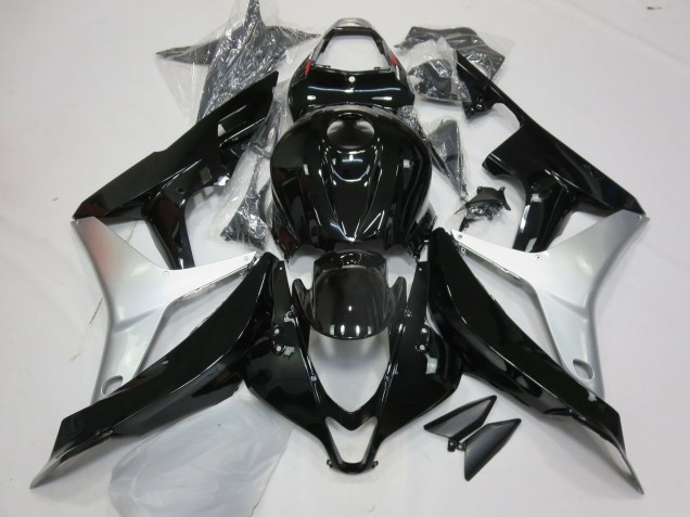 Negro Brillante & Plata 07-08 Honda CBR600RR Carenado Negro Brillante & Plata 07-08 Honda CBR600RR Carenado