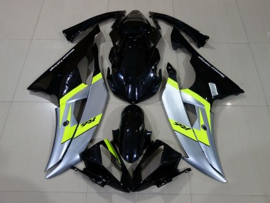 Negro Brillante & Plateado 08-16 Yamaha R6 Carenado