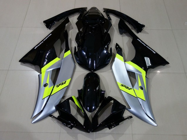 Negro Brillante & Plateado 08-16 Yamaha R6 Carenado Negro Brillante & Plateado 08-16 Yamaha R6 Carenado