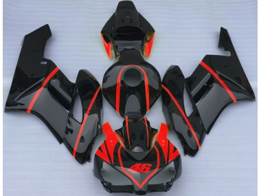 Negro Brillante & Rojo 04-05 Honda CBR1000RR Carenado