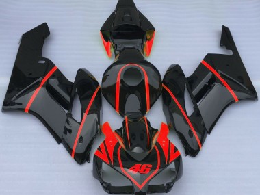 Negro Brillante & Rojo 04-05 Honda CBR1000RR Carenado