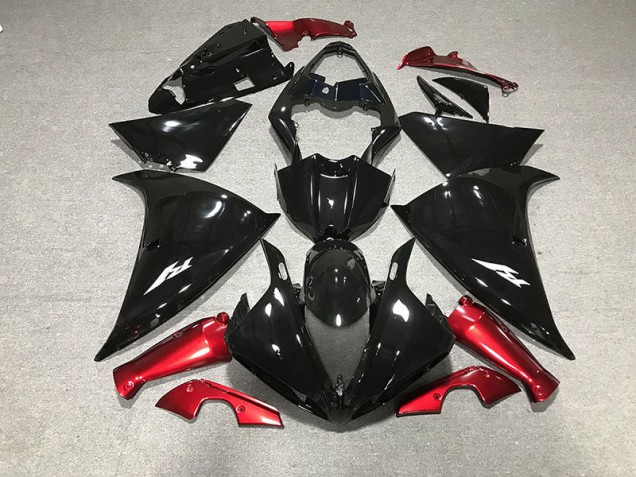 Negro Brillante & Rojo 09-11 Yamaha R1 Carenado Negro Brillante & Rojo 09-11 Yamaha R1 Carenado
