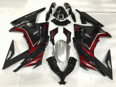 Negro Brillante & Rojo 13-18 Kawasaki Ninja 300 Carenado