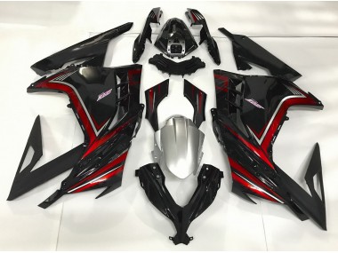 Negro Brillante & Rojo 13-18 Kawasaki Ninja 300 Carenado