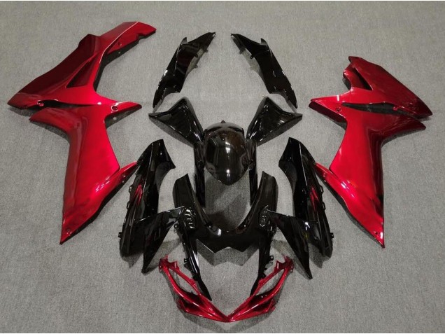 Negro Brillante & Rojo Lava 11-24 Suzuki GSXR 600-750 Carenado Negro Brillante & Rojo Lava 11-24 Suzuki GSXR 600-750 Carenado