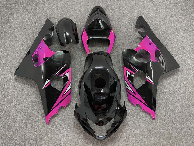 Negro Brillante & Rosa 04-05 Suzuki GSXR 600-750 Carenado Negro Brillante & Rosa 04-05 Suzuki GSXR 600-750 Carenado