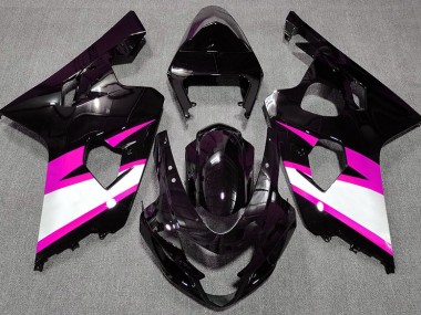 Negro Brillante & Rosa 04-05 Suzuki GSXR 600-750 Carenado