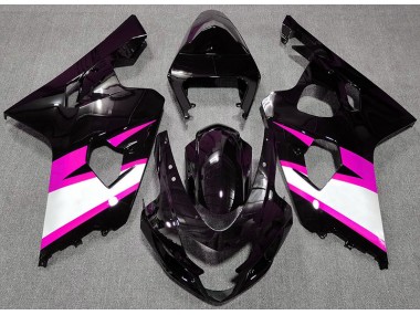 Negro Brillante & Rosa 04-05 Suzuki GSXR 600-750 Carenado