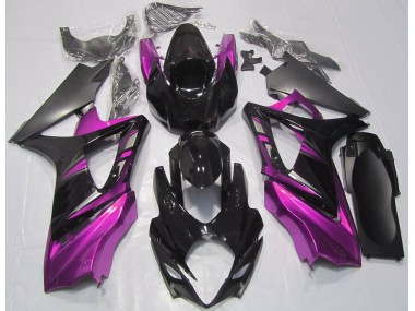 Negro Brillante & Rosa 07-08 Suzuki GSXR 1000 Carenado