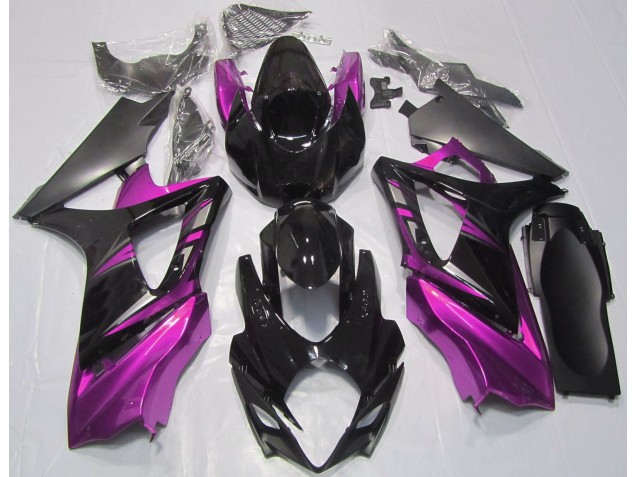 Negro Brillante & Rosa 07-08 Suzuki GSXR 1000 Carenado Negro Brillante & Rosa 07-08 Suzuki GSXR 1000 Carenado