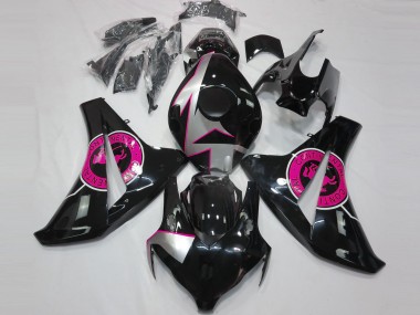Negro Brillante & Rosa 08-11 Honda CBR1000RR Carenado