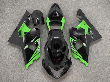Negro Brillante & Verde 04-05 Suzuki GSXR 600-750 Carenado