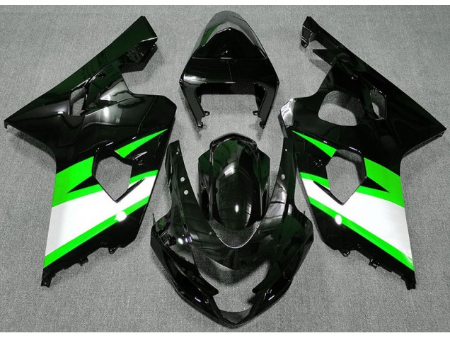 Negro Brillante & Verde 04-05 Suzuki GSXR 600-750 Carenado Negro Brillante & Verde 04-05 Suzuki GSXR 600-750 Carenado