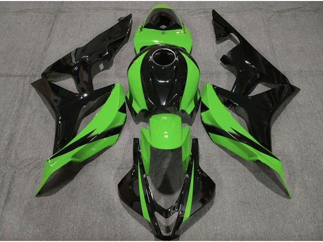 Negro Brillante & Verde 07-08 Honda CBR600RR Carenado Negro Brillante & Verde 07-08 Honda CBR600RR Carenado