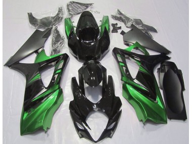 Negro Brillante & Verde 07-08 Suzuki GSXR 1000 Carenado