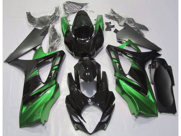 Negro Brillante & Verde 07-08 Suzuki GSXR 1000 Carenado Negro Brillante & Verde 07-08 Suzuki GSXR 1000 Carenado