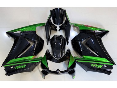 Negro Brillante & Verde 08-12 Kawasaki Ninja 250 Carenado